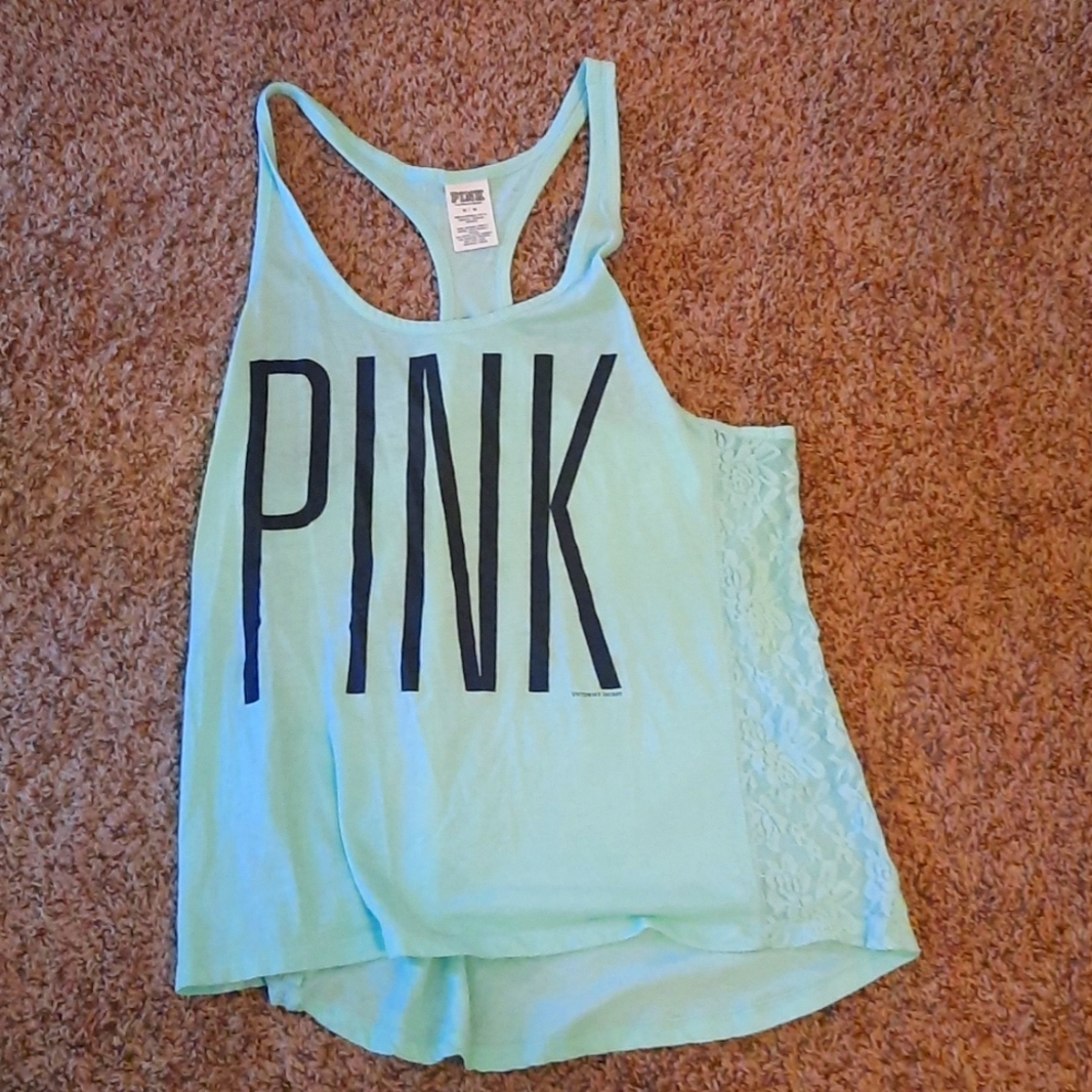 Mint Green Tank with lace on sides